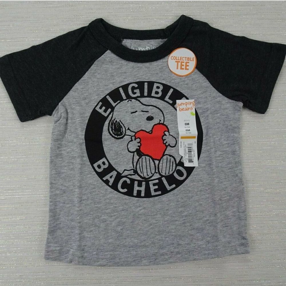 Clearance!💎5/$25 NWT Peanuts Snoopy T-Shirt Heart Baby Graphic Tee 3M 6M